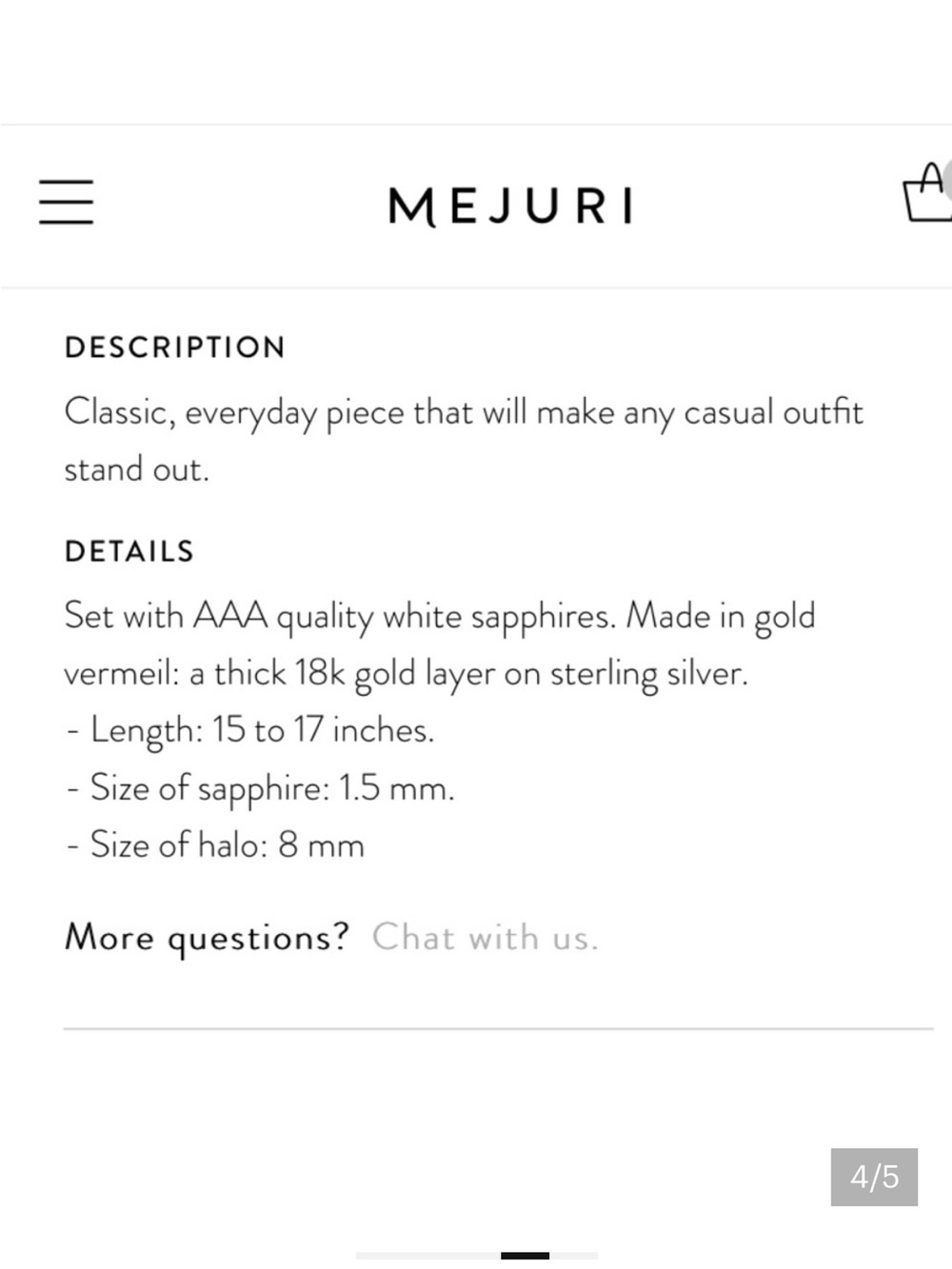 Mejuri 18k Gold Pavé Halo Circle Necklace with Chain - Picture 7 of 8